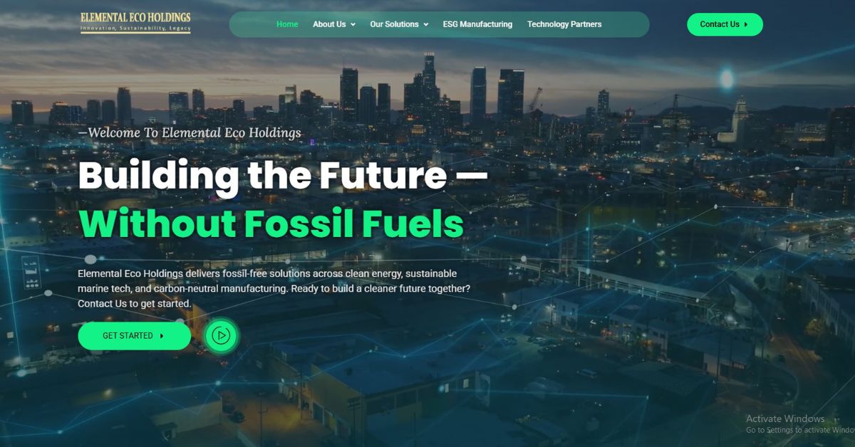 Read more about the article Website Design For Elemental Eco Holdings